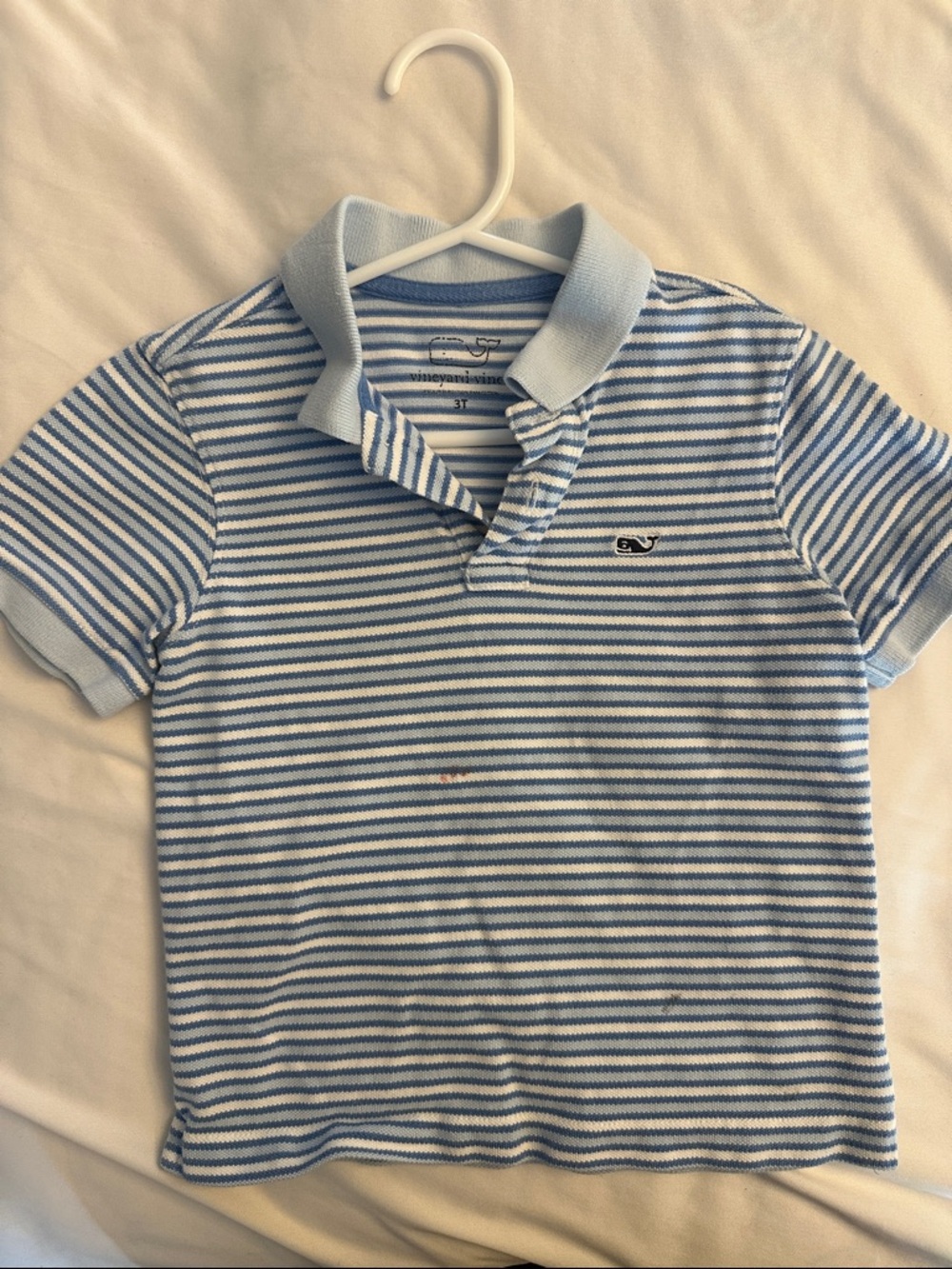 Vineyard Vines Light Blue & White Striped Polo